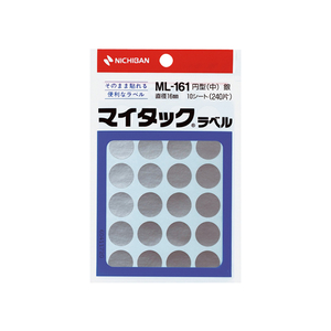 ニチバン マイタックラベル円型銀 直径16mm24片×10シート F857583-ML-16110-イメージ1