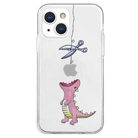 AKAN iPhone 13 mini用ソフトクリアケース はらぺこザウルス ピンク AK20951I13MN