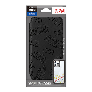 PGA iPhone 14 Pro用ガラスフリップケース MARVEL アベンジャーズ PG-DGF22Q20AVG-イメージ1