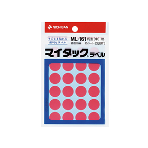 ニチバン マイタックラベル円型桃 直径16mm24片×15シート F857584-ML-16111-イメージ1