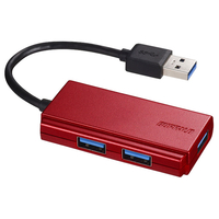 BUFFALO USB3．0バスパワーハブ 3ポートタイプ レッド BSH3U100U3RD