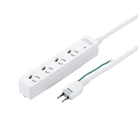 ヤザワ 3P抜け止めマグネットフック付タップ4個口2m ホワイト H5HJKNP402WH