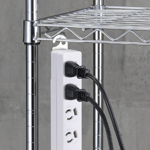 ヤザワ 3P抜け止めマグネットフック付タップ4個口2m ホワイト H5HJKNP402WH-イメージ5
