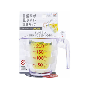 マーナ 目盛りが見やすい計量カップ200ml F038713-K649CL-イメージ3