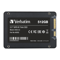 Verbatim 49352-J 内蔵SSD 2．5 インチ SATA III 7mm Vi550シリーズ