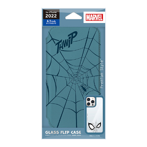 PGA iPhone 14 Pro用ガラスフリップケース MARVEL スパイダーマン PG-DGF22Q21SPM-イメージ1