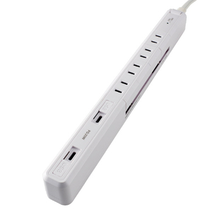 エルパ USBスリム回転タップ 雷ガード 4個口2m Type-C2ポート PD20W e angle select ホワイト WBS-SL42USBC2WE5-イメージ3