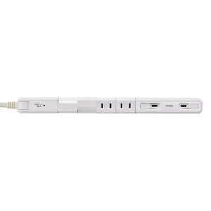 エルパ USBスリム回転タップ 雷ガード 4個口2m Type-C2ポート PD20W e angle select ホワイト WBS-SL42USBC2WE5-イメージ9