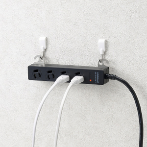 ヤザワ 3P抜け止めマグネットフック付タップ4個口2m ブラック H5HJKNP402BK-イメージ4
