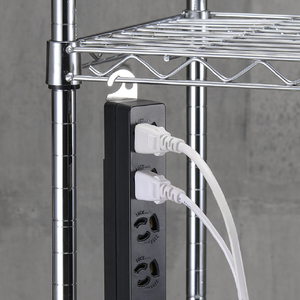 ヤザワ 3P抜け止めマグネットフック付タップ4個口2m ブラック H5HJKNP402BK-イメージ5