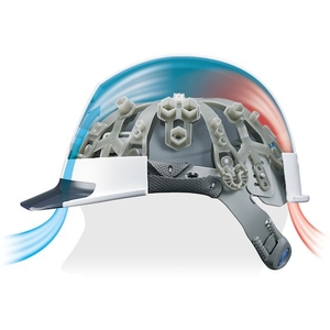 谷沢製作所 エアライト搭載ヘルメット 透明バイザー ブルー／帽体色 白 FC850EV-2069447-イメージ4