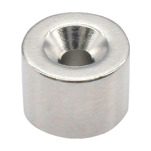 トラスコ ネオジム丸形磁石　皿ねじ穴付　外径７ＭＭ×５ＭＭ　Ｍ１．６　１個入 T07R05-M1.6-イメージ1