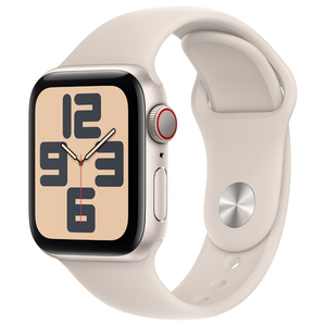 Apple Apple Watch SE(GPS + Cellularモデル)- 40mm スターライトアルミニウムケースとスターライトスポーツバンド - S/M MRFX3J/A-イメージ1