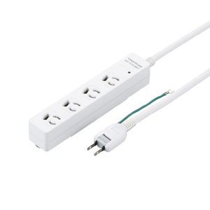 ヤザワ 3P抜け止めマグネットフック付タップ4個口5m ホワイト H5HJKNP405WH-イメージ1