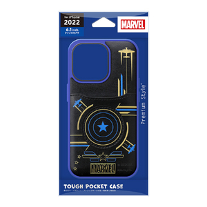 PGA iPhone 14 Pro用タフポケットケース MARVEL キャプテン・アメリカ PG-DPT22Q22CTA-イメージ1