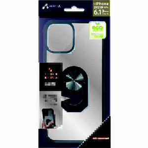 エアージェイ iPhone 13 Pro用耐衝撃＆リング付きTRバックカバー GR AC-P21P-TR GR-イメージ1