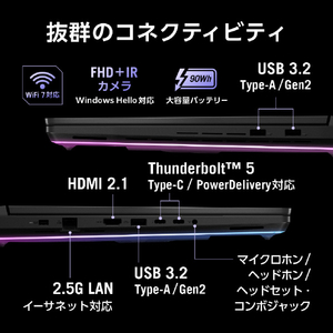 ASUS ノートパソコン ROG Strix SCAR 16 G635LW オフブラック G635LW-U9R5080-イメージ10