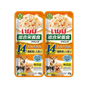 いなば ツインズ 14歳からのとりささみ 鶏軟骨&人参入り 80g FC217RW-イメージ1