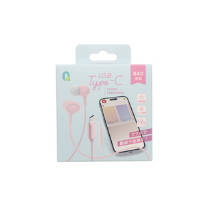 クオリティトラストジャパン USB Type-C用 有線イヤフォン ピンク QTC-0800PK-イメージ4