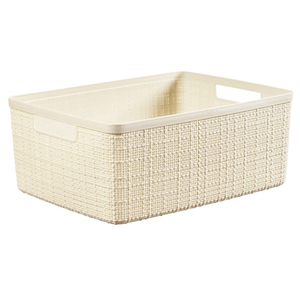 藤栄 ミディアムバスケット 12L Jute ホワイト ﾐﾃﾞｲｱﾑﾊﾞｽｹﾂﾄ12Lﾎﾜｲﾄ-イメージ1