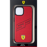 FERRARI iPhone 15用SF ロゴ入り 背面ケース レッド FEHCP15SPINR