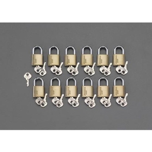 エスコ 南京錠 マスターキー付 12個組 30mm FCZ1633-EA983SH-130M-イメージ1