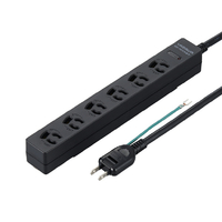 ヤザワ 3P抜止マグネットフック付タップ6個口 ブラック H5HJKNP605BK