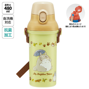 スケーター 抗菌食洗機対応直飲みプラワンタッチボトル(480ml) トトロねこバス PSB5SANAGﾄﾄﾛﾈｺﾊﾞｽ-イメージ2