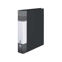 コクヨ クリヤーブック(Glassele)替紙式背ポケットSワイドA4ブラック F384923-ﾗ-GLB740D