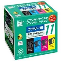 エコリカ リサイクルインクカートリッジ 4色パック 4色セット(ブラック/シアン/マゼンタ/イエロー) ECI-BR114P/BOX