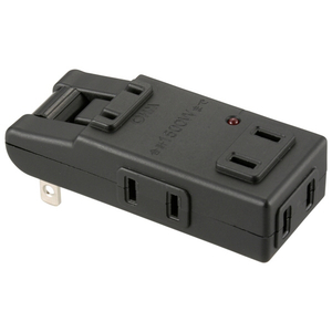 オーム電機 雷に強いマイクロタップ(4個口) ブラック HS-AKS4PBT-K-イメージ1