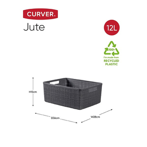 藤栄 ミディアムバスケット 12L Jute グレー ﾐﾃﾞｲｱﾑﾊﾞｽｹﾂﾄ12Lｸﾞﾚ--イメージ2