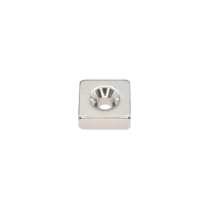 トラスコ ネオジム角形磁石 皿ねじ穴付 ８ＭＭ×８ＭＭ×３ＭＭ Ｍ２ １個入 TRUSCO ネオジム磁石（角形皿ねじ穴付） T08K03-M2-イメージ1