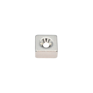 トラスコ ネオジム角形磁石 皿ねじ穴付 ８ＭＭ×８ＭＭ×４ＭＭ Ｍ２ １個入 TRUSCO ネオジム磁石（角形皿ねじ穴付） T08K04-M2-イメージ1
