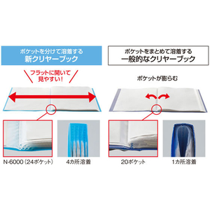 リヒトラブ CUBE FIZZ クリヤーブック A4タテ 24ポケット ネイビー FCA4883-N6000-11-イメージ2