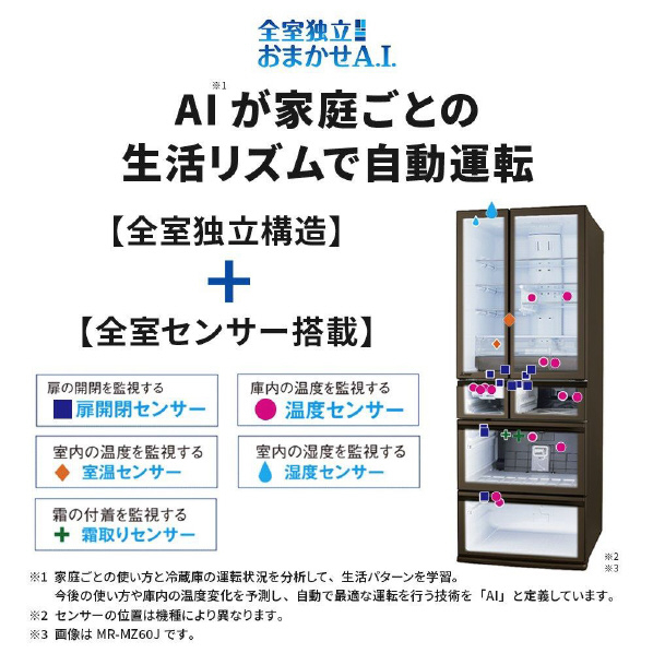 三菱 【右開き】455L 5ドア冷蔵庫 Bシリーズ グレイングレージュ MR-B46J-C 右開き 455L 切れちゃう瞬冷凍A