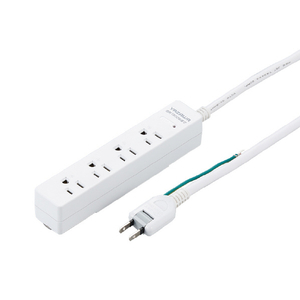 ヤザワ 3Pマグネットフック付タップ4個口2m ホワイト H5HJKP402WH-イメージ1