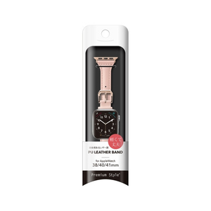 PGA Apple Watch 42/41/40/38mm用PUレザーバンド ピンク PGAW41PU05PK-イメージ2