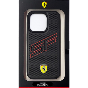 FERRARI iPhone 15 Pro用SFロゴ入り 背面ケース ブラック FEHCP15LPINK-イメージ1