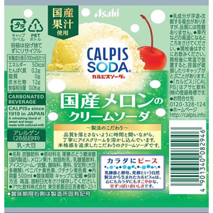 カルピス カルピスソーダ 国産メロンのクリームソーダ 500ml FC201RE-イメージ3