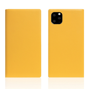 SLG Design iPhone 11 Pro Max用ケース Calf Skin Leather Diary イエロー SD17961I65R-イメージ1