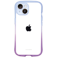 NATURAL design iPhone 15用背面型ケース Chrome-gradation ブルーイッシュパープル IP23-61-CHCG01