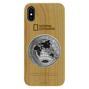 National Geographic iPhone XS/X用ケース Metal-Deco Wood Case チェリーウッド NG12962IX-イメージ1