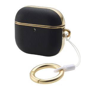 エレコム AirPods (第4世代)用 ソフトレザーケース メッキライン ブラック AVA-AP06PLMBK エレコム AirPods (第4世代)用 ソフトレザーケース メッキライン ブラック AVA-AP06PLMBK