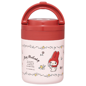 スケーター 折りたたみハンドル付きデリカポット スープジャー(300ml) マイメロディ フラワーレトロ LJFO3AGMMﾌﾗﾜ-ﾚﾄﾛ-イメージ5