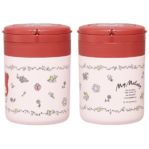 スケーター 折りたたみハンドル付きデリカポット スープジャー(300ml) マイメロディ フラワーレトロ LJFO3AGMMﾌﾗﾜ-ﾚﾄﾛ-イメージ7