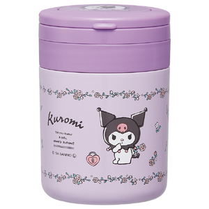 スケーター 折りたたみハンドル付きデリカポット スープジャー(300ml) クロミ フラワーレトロ LJFO3AGKUﾌﾗﾜ-ﾚﾄﾛ-イメージ1