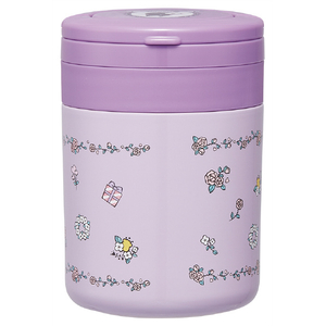 スケーター 折りたたみハンドル付きデリカポット スープジャー(300ml) クロミ フラワーレトロ LJFO3AGKUﾌﾗﾜ-ﾚﾄﾛ-イメージ2
