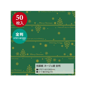タカ印 包装紙 ネージュ緑 全判 50枚 FC984NX-49-4026-イメージ2