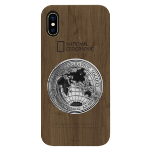 National Geographic iPhone XS/X用ケース Metal-Deco Wood Case ウォルナット NG12963IX-イメージ1